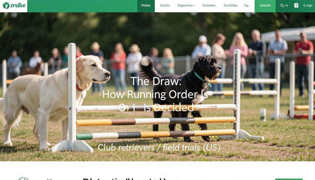 A handwritten running order pinned to a cork board beside numbered dog collars and a judges book at a field trial headquarters